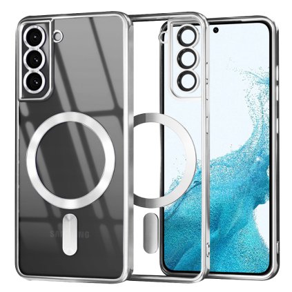 Techsuit Luxusný Krištáľový MagSafe Samsung Galaxy S22 5G Strieborný