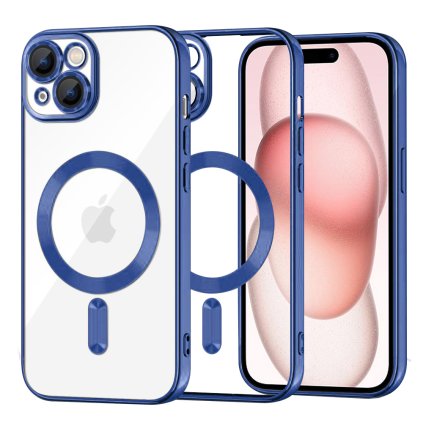 Techsuit Luxusný Kryštál MagSafe iPhone 15 Tmavo Modrá