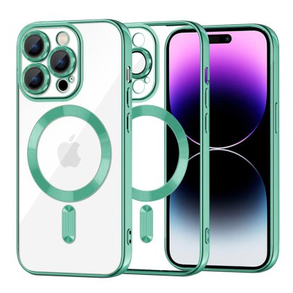 Techsuit Luxusný Krištáľový MagSafe iPhone 14 Pro Max Svetlozelený