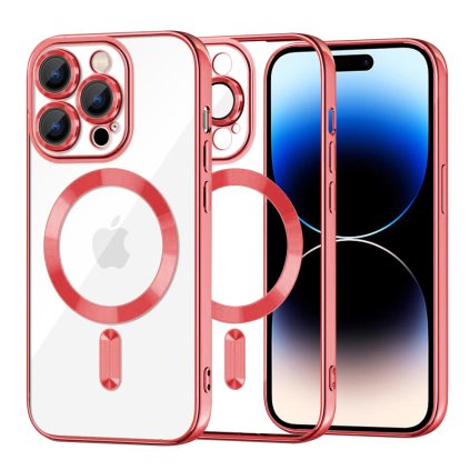 Techsuit Luxusný Kryštál MagSafe iPhone 14 Pro Červený