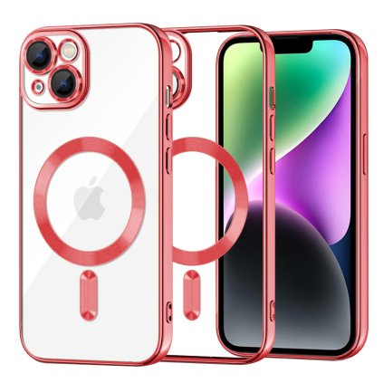 Techsuit Luxusný Kryštálový MagSafe iPhone 14 Červený