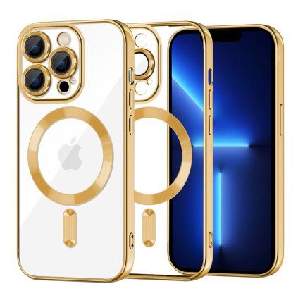 Techsuit Luxusný Krištáľ MagSafe iPhone 13 Pro Max Gold