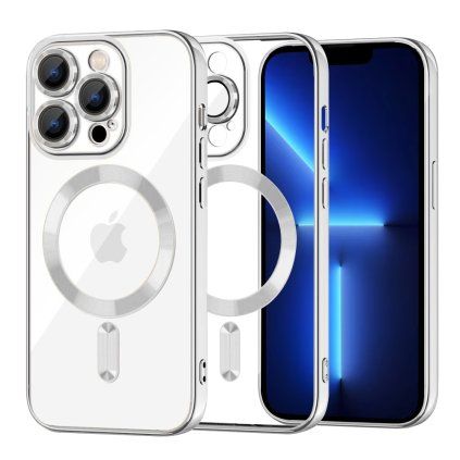 Techsuit Luxusný Krištáľ MagSafe iPhone 13 Pro Max Strieborný