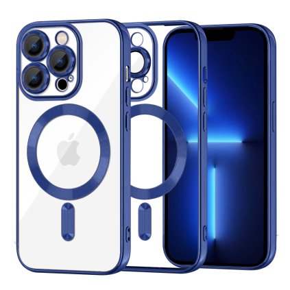 Techsuit Luxusný Krištáľový MagSafe iPhone 13 Pro Max Tmavomodrá