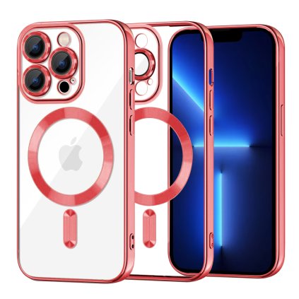 Techsuit Luxusný Krištáľový MagSafe iPhone 13 Pro Max Červený