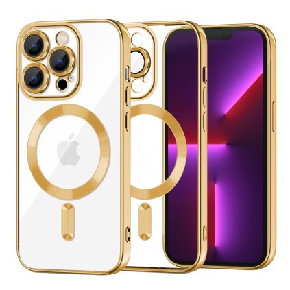 Techsuit Luxusný Kryštál MagSafe iPhone 13 Pro Gold
