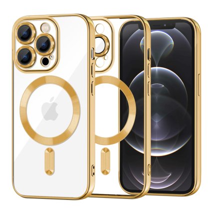 Techsuit Luxusný Kryštál MagSafe iPhone 12 Pro Gold