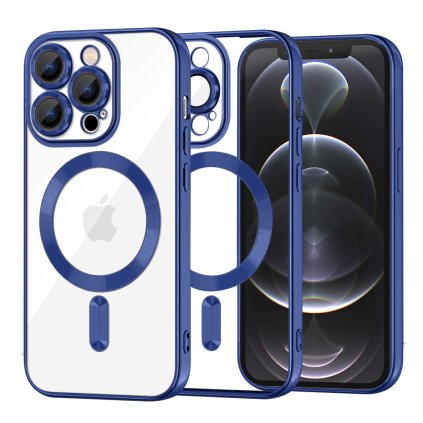 Techsuit Luxusný Krištáľový MagSafe iPhone 12 Pro Tmavomodrý