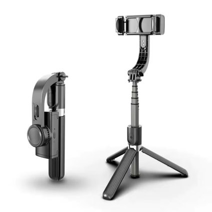 Techsuit L08 Selfie tyč Gimbal statív Bluetooth 360 86cm Čierna