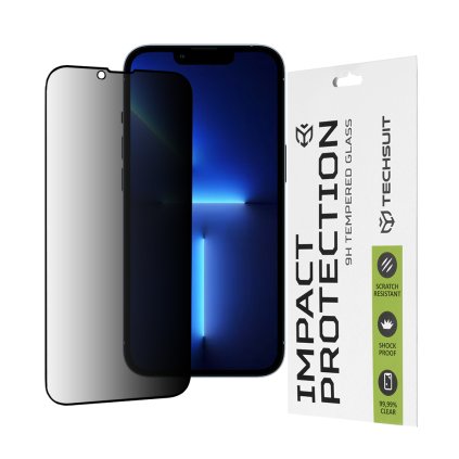 Techsuit 111D Privacy Full Glue iPhone 13 Pro Max 14 Plus Čierne
