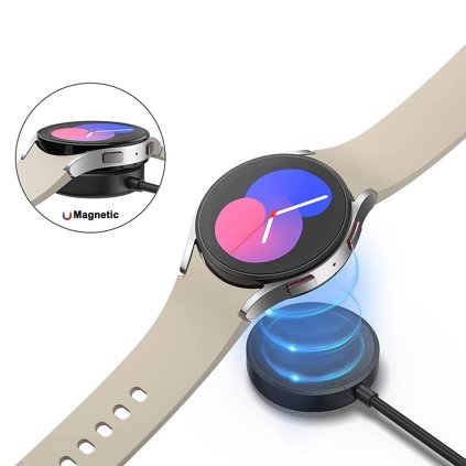 Techsuit Bezdrôtová nabíjačka SmartWatch TSC11 Samsung Galaxy Watch 2.5W PC puzdro držiak Čierna