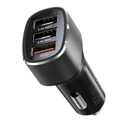 Yesido Nabíjačka do auta Y46 3x USB 2.4A QC3.0 Fast Charging 42W Black