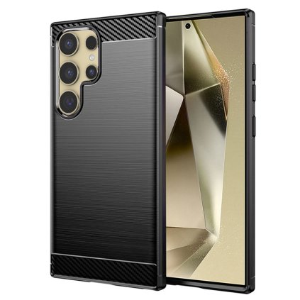 Techsuit Karbón Silikón Samsung Galaxy S24 Ultra Čierny