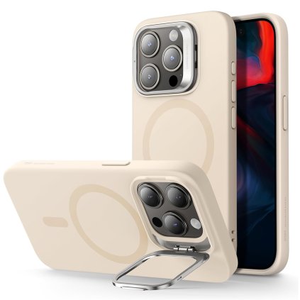 ESR Obláčkovo mäkký HaloLock Kickstand iPhone 15 Pro Svetlohnedá