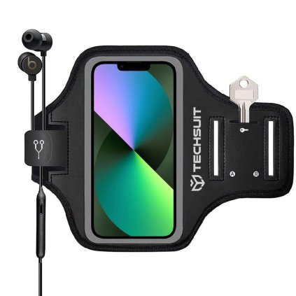 Techsuit Športová páska na ruku TH20 na telefóny max 6.8 Čierna