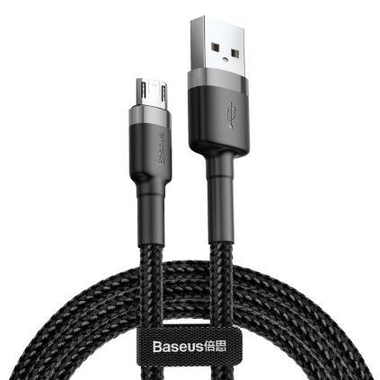 Baseus Dátový kábel Cafule CAMKLF-CG1 USB na Micro-USB 2m Sivý čierny