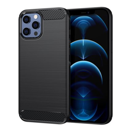 Techsuit Karbón Silikón iPhone 12 Pro Max Čierny