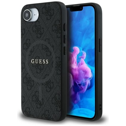 Guess 4G Ring Classic Logo MagSafe iPhone 16e Čierny