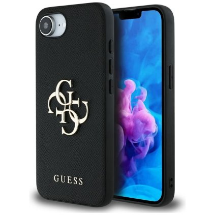 Guess Hardcase 4G Grained Big and Classic Logo iPhone 16e čierny