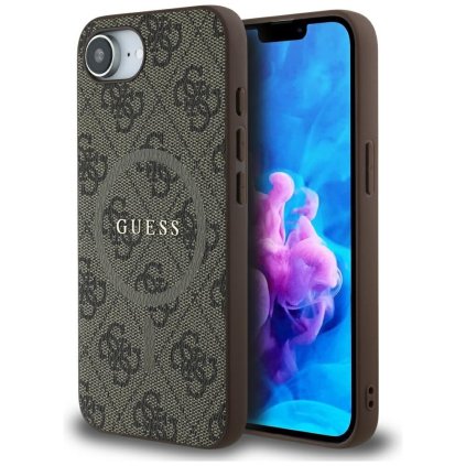 Guess 4G Ring Classic Logo MagSafe iPhone 16e hnedý
