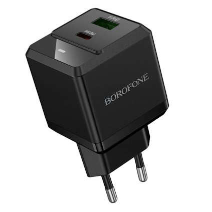 Borofone sieťová nabíjačka Intenso BN19 duálna USB Type-C PD20W QC3.0 čierna