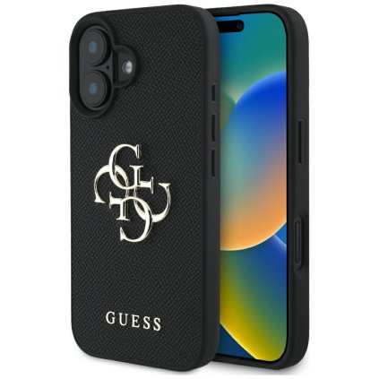 Guess Hardcase Grained Big 4G Logo Small Classic Logo iPhone 16 čierna