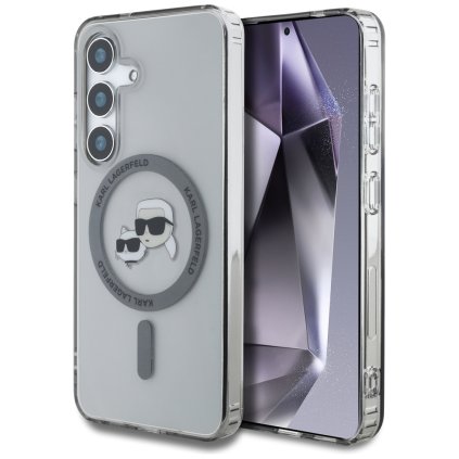 Karl Lagerfeld IML MagSafe Samsung Galaxy S25 Metal Karl a Choupette hlavy