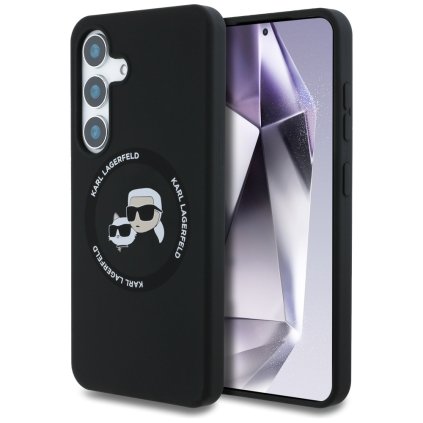 Karl Lagerfeld Silicone Double Heads MagSafe Samsung Galaxy S25 čierna