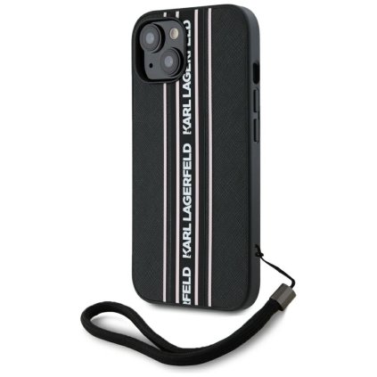 Karl Lagerfeld Saffiano Athleisure Stripes puzdro iPhone 15 ružové