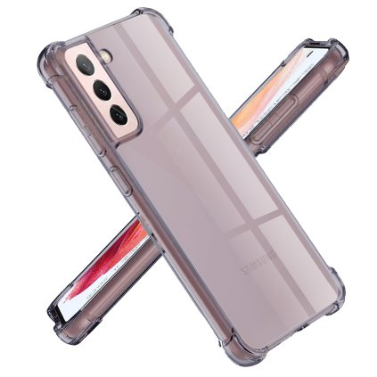Techsuit nárazuvzdorný priehľadný silikón Samsung Galaxy S21 5G dymovo čierny