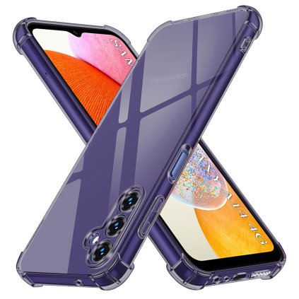 Techsuit Shockproof priehľadný silikón Samsung Galaxy A14 4G / A14 5G dymovo čierny