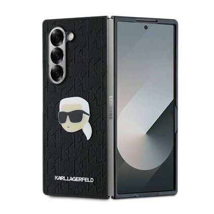 Karl Lagerfeld Saffiano puzdro Samsung Galaxy Z Fold6 Monogram Head Pin čierne