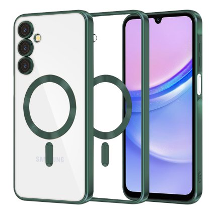 Techsuit Luxury Crystal MagSafe pre Samsung Galaxy A15 4G / A15 5G tmavozelená
