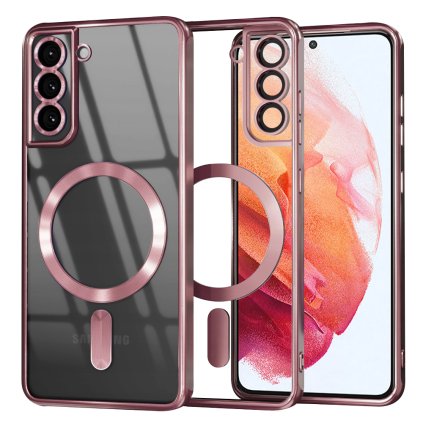 Techsuit Krištáľové MagSafe Samsung Galaxy S21 5G Ružové