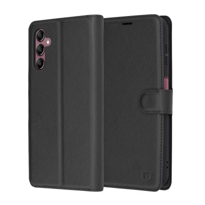 Techsuit Kožené puzdro Samsung Galaxy A14 4G A14 5G Čierne