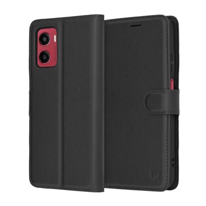 Puzdro Techsuit Leather Folio pre Motorola Moto G05 E15 čierne