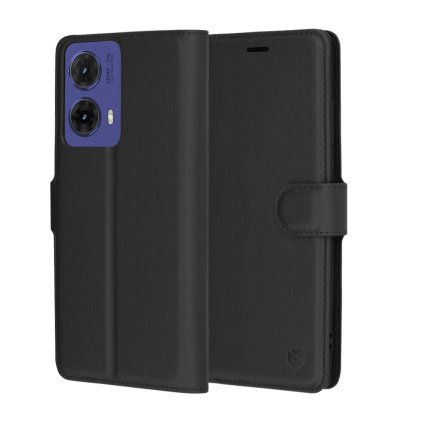 Techsuit Kožené puzdro Motorola Moto G85 Čierna