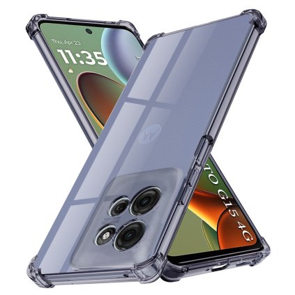 Techsuit Shockproof priehľadný silikón pre Motorola Moto G15 G15 Power dymovo čierny