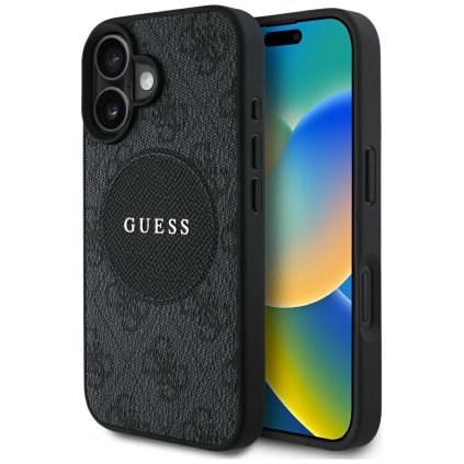 Guess 4G Circle Classic Logo MagSafe iPhone 16 Čierna