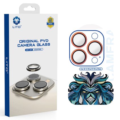Lito Titanium AR sklo na kameru iPhone 17 Pro iPhone 17 Pro Max oranžová