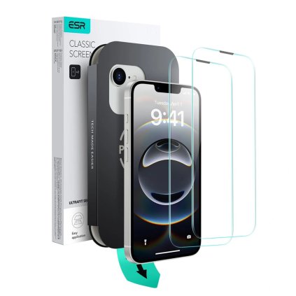 ESR Tempered Glass UltraFit Tray (2ks) iPhone 16e priehľadný