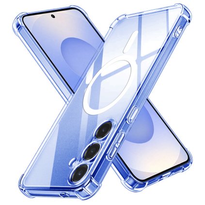 Techsuit Shockproof priehľadný silikónový MagSafe pre Samsung Galaxy S25 priehľadný