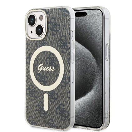 Guess IML 4G MagSafe GUHMP15MH4STW iPhone 15 Plus hnedý