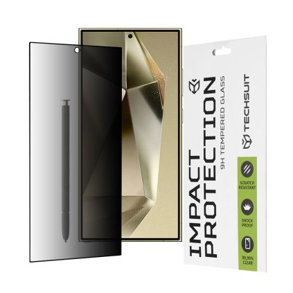 Techsuit 111D Privátne celoplošné ochranné sklo Samsung Galaxy S24 Ultra Čierna