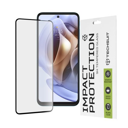 Techsuit 111D Celoplošné lepené sklo Motorola Moto G Čierne