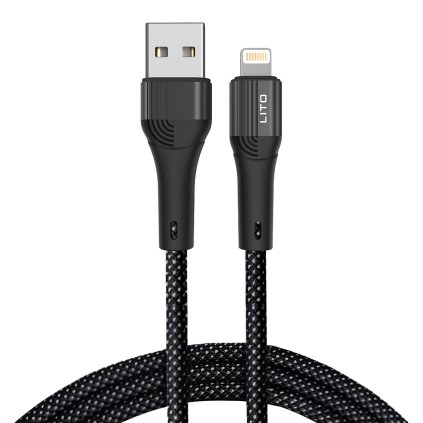 Lito dátový kábel LD14 USB na Lightning 1m čierny.