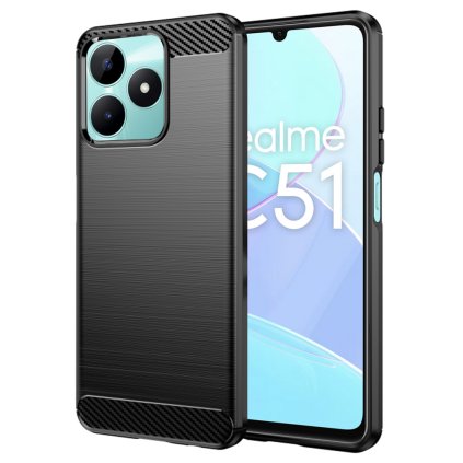 Techsuit Uhlíkový silikón Realme C51 Note 50 Čierny