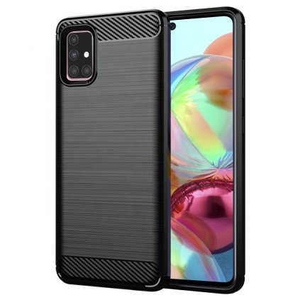 Techsuit Karbón Silikón Samsung Galaxy A71 4G Čierny