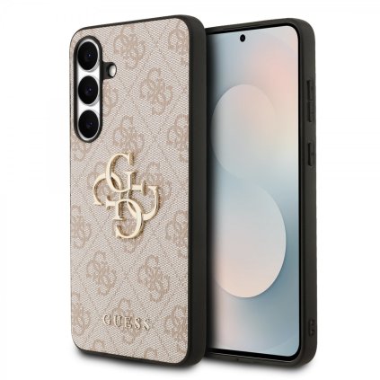 Zadný kryt Guess PU 4G Metal Logo pre Samsung Galaxy S25 FE Pink