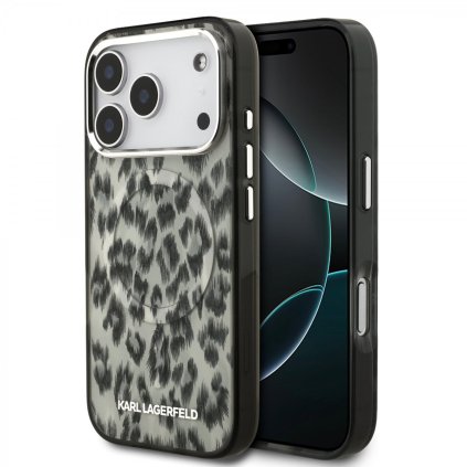 Zadný kryt Karl Lagerfeld IML Leopard MagSafe pre iPhone 17 Pro Hnedý
